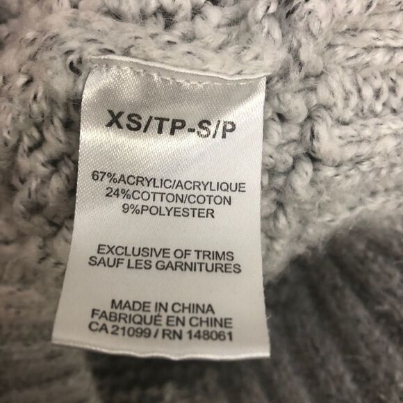 𝅺ardene Oversized Chunky Knit Small V Neck Light Grey Sweater - Picture 4 of 4